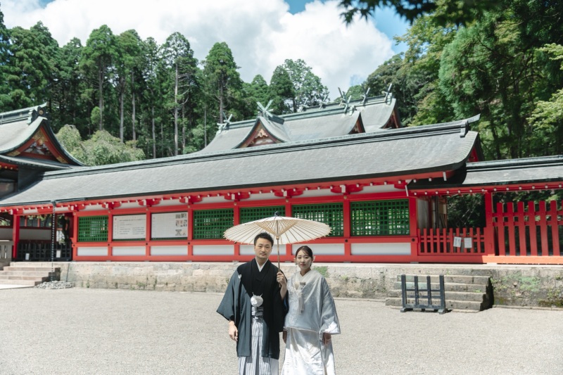 神聖な神社で叶う、和装の夢