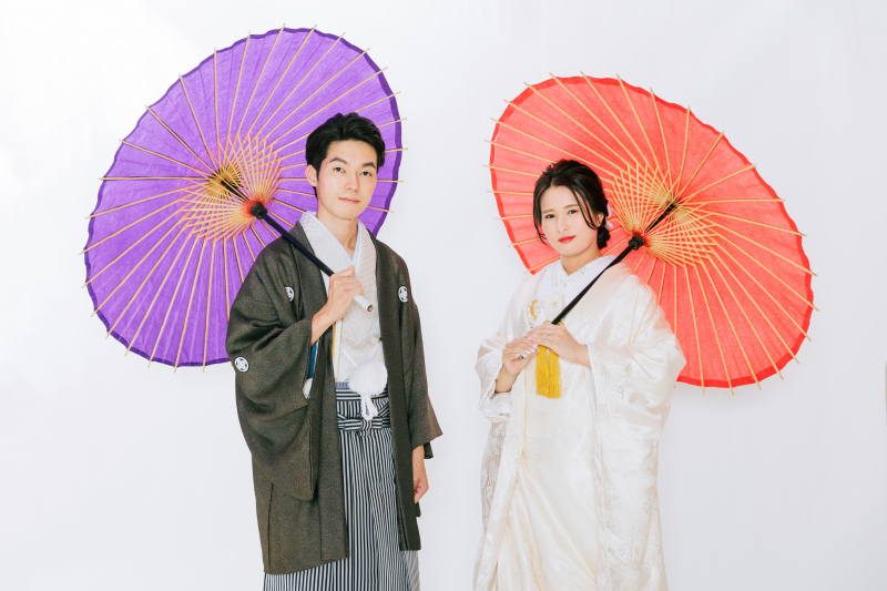 和傘でより和装らしく