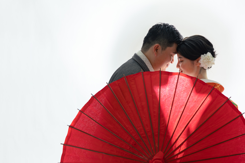 おでこをくっつけて