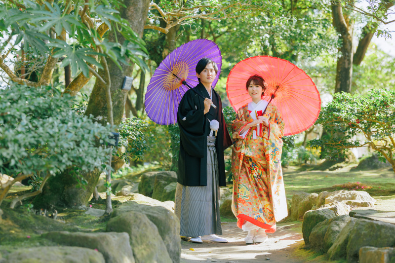 和傘を使用して