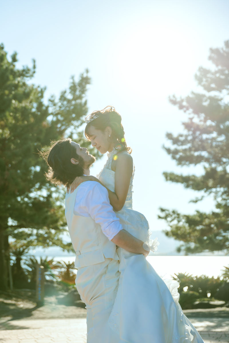 夕日をバックに～