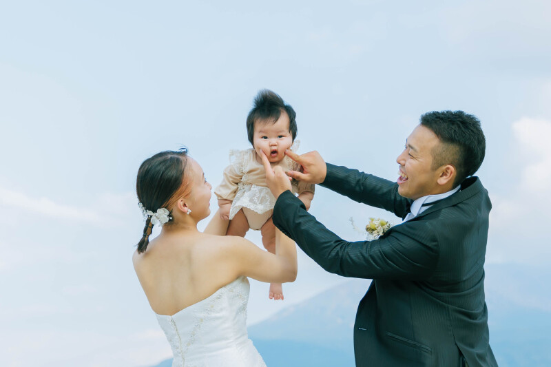 最後は家族三人で