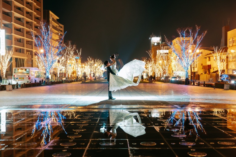 イルミネーション煌めく幻想的な夜景ショット