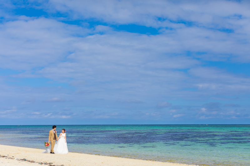 空も海も真っ青なビーチ撮影＊