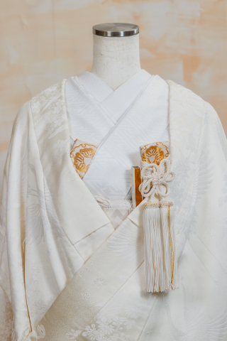 花嫁3点セット（白・金模様柄）