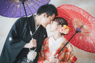 日本庭園×スタジオで和装撮影