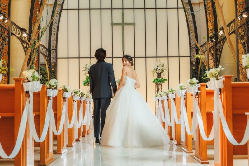 ご新婦様の振り向きショットも