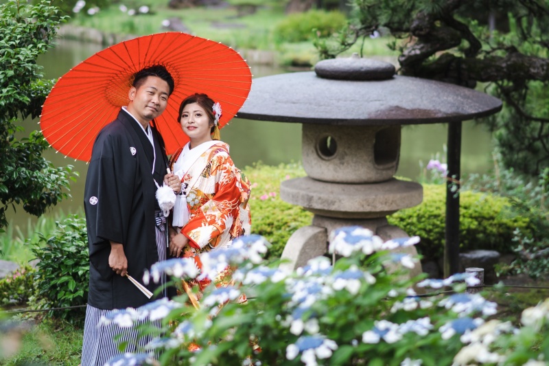 紫陽花の時期の肥後細川庭園と東京駅ナイト撮影