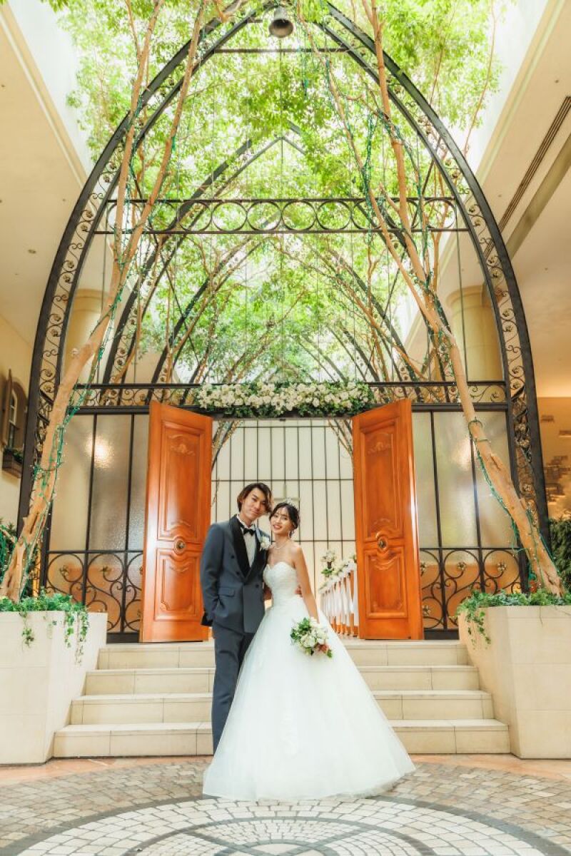 チャペルの入り口で