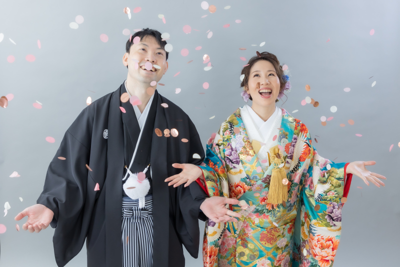 コンフェッティを使用しての撮影