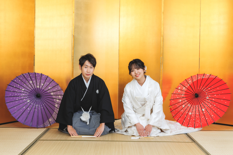 スタジオで和装の撮影