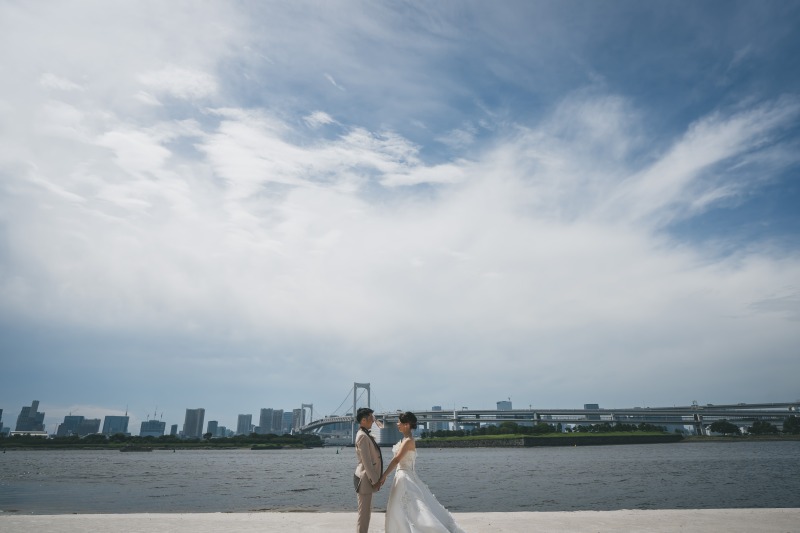 日本庭園とお台場海浜公園で撮影
