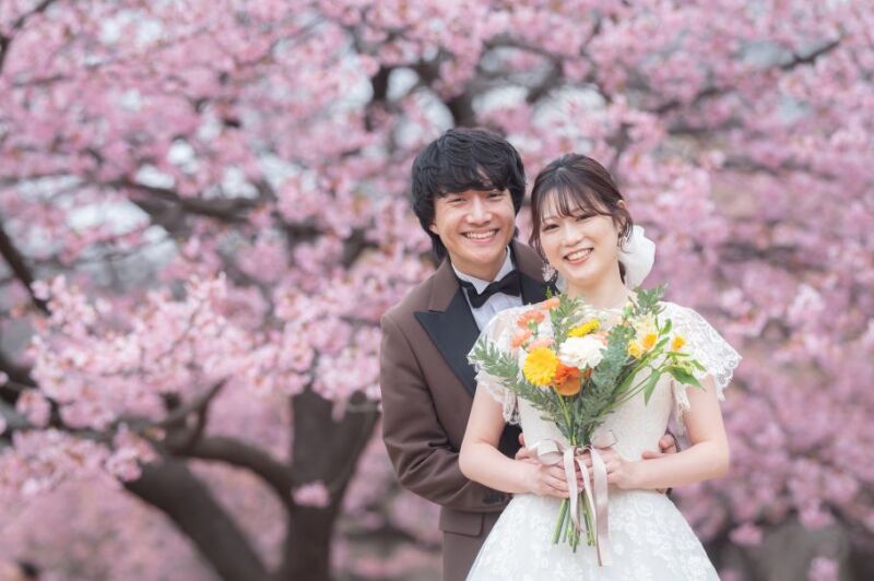 和装は河津桜＆洋装は代々木公園