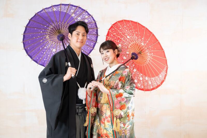 定番の和傘ショット