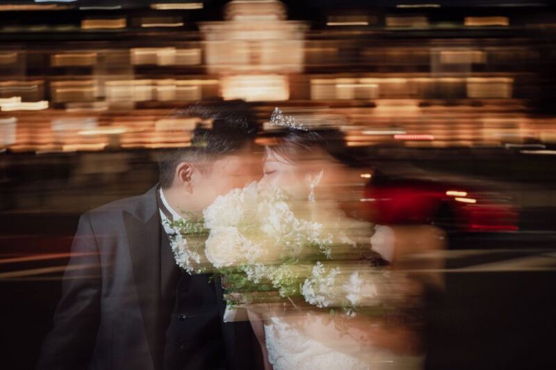 駅舎前でのショット