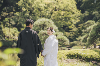 お好きな和装2着着て庭園とスタジオで撮影