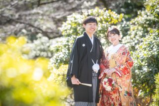 日本庭園×スタジオで和装撮影