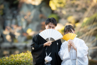 和装は花畑記念庭園での撮影　ドレスは東京駅のナイト撮影
