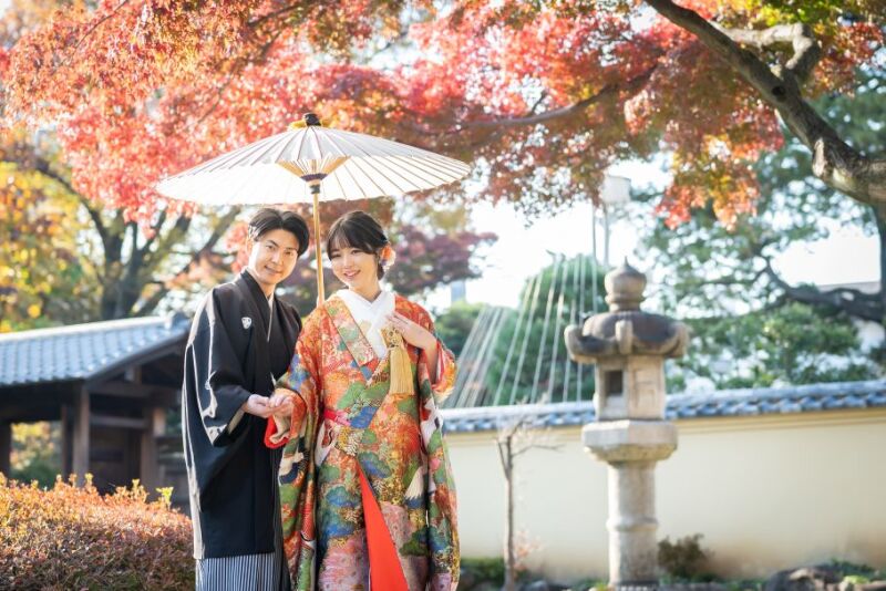 和装は日本庭園&洋装は東京駅ナイト撮影