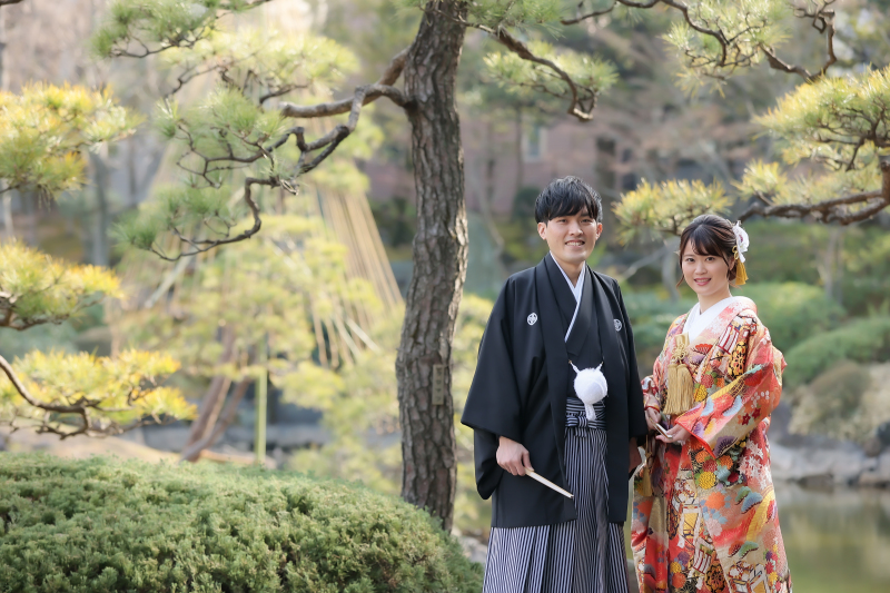 撮影場所は旧安田庭園