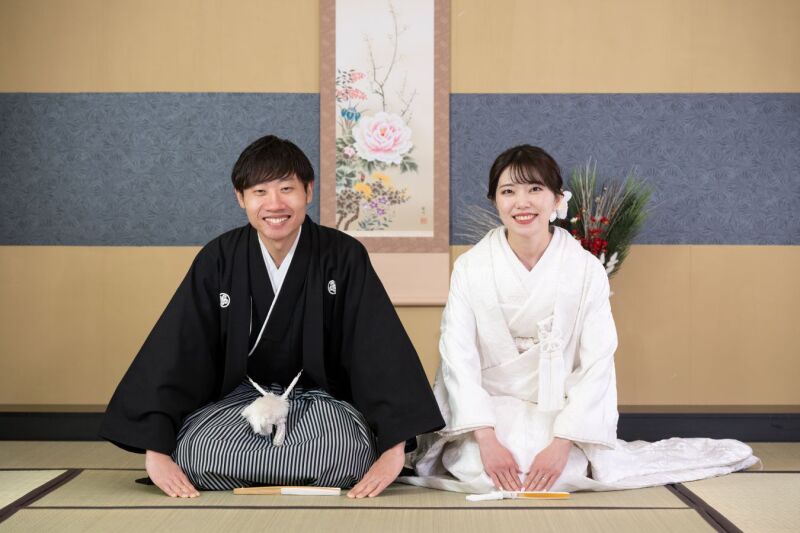 スタジオの掛軸背景ショット