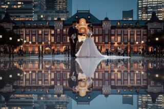 洋装は東京×和装は日本庭園