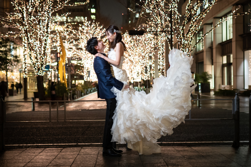 イルミネーションの中での撮影