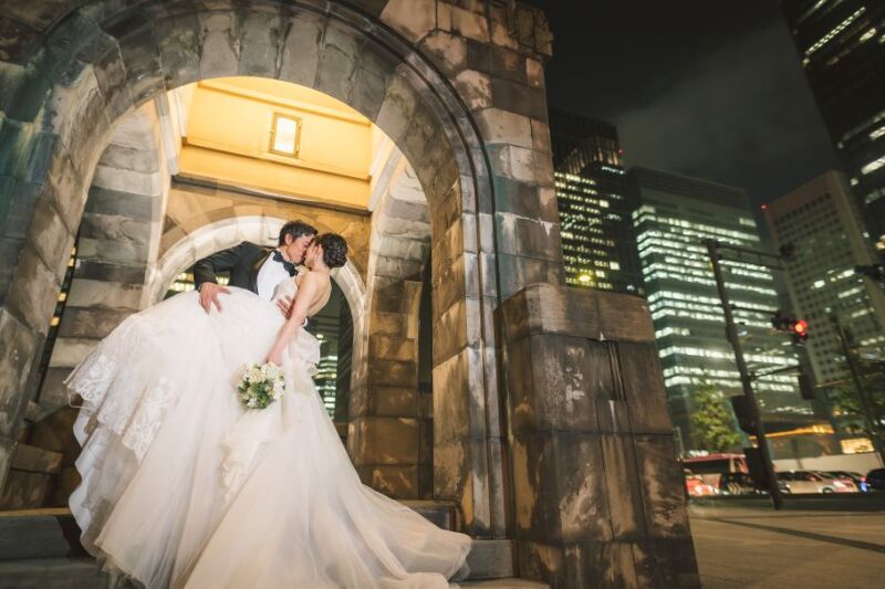 日本庭園と東京駅ナイトでの撮影