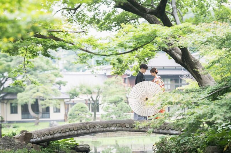 【和装2着】日本庭園とスタジオ撮影