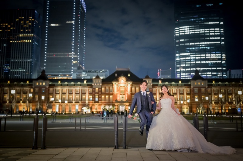 駅舎バックの写真