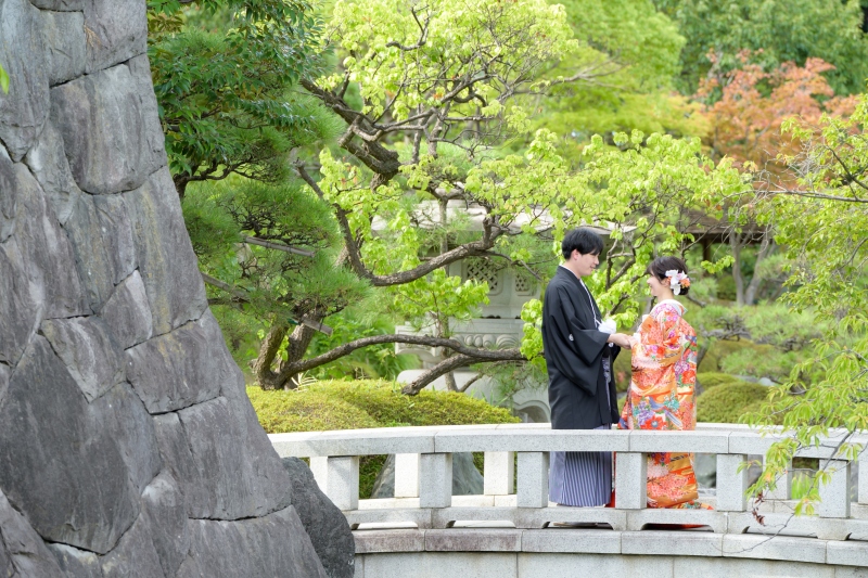 色々な雰囲気で撮影できる庭園