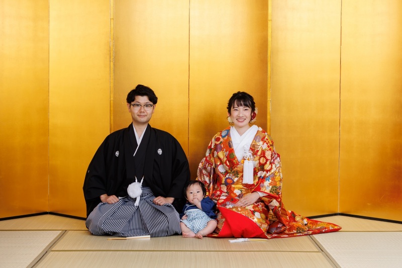 和装⇒庭園&洋装⇒昼間の東京駅周辺での撮影