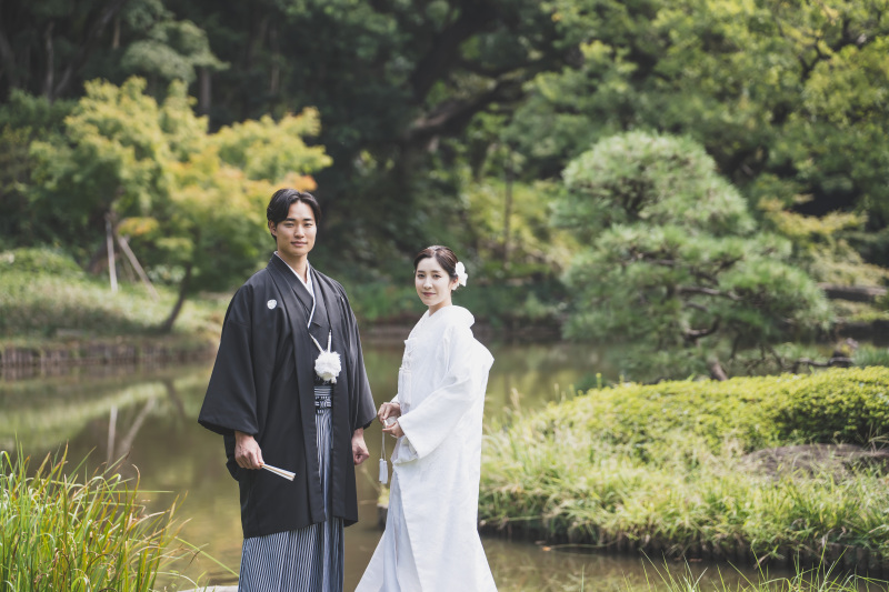 肥後細川庭園での撮影スタート