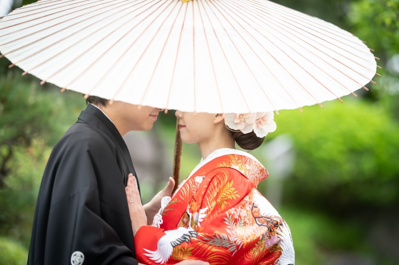 番傘を使用しての撮影