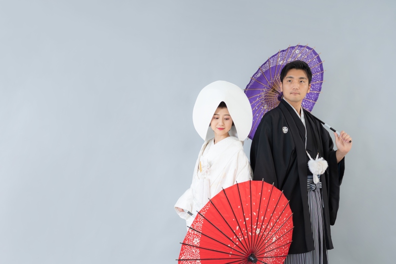 お色直しをしてスタジオでの撮影