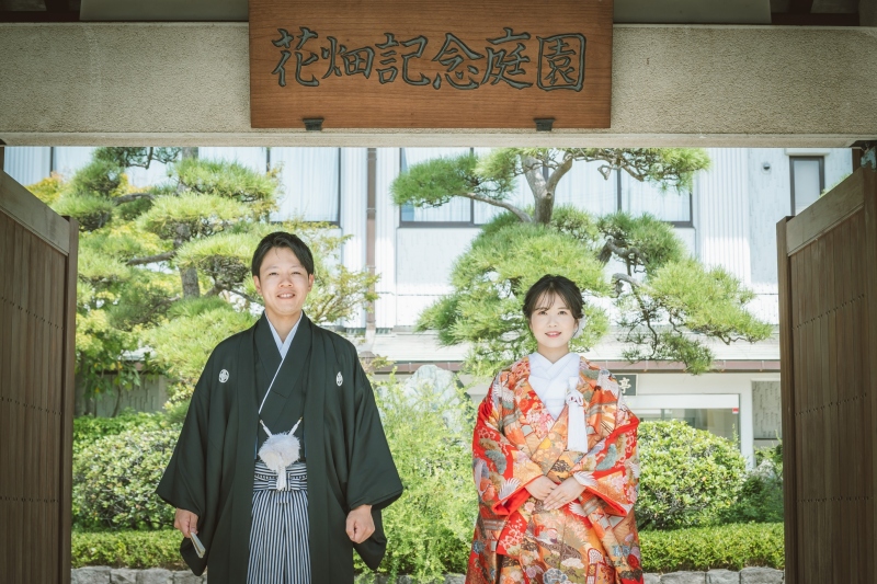 庭園とスタジオで撮影♪