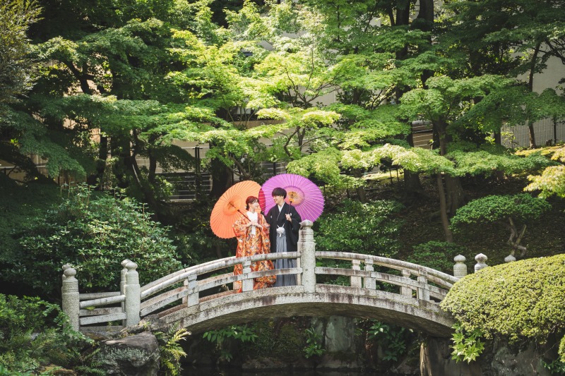 旧安田庭園での撮影