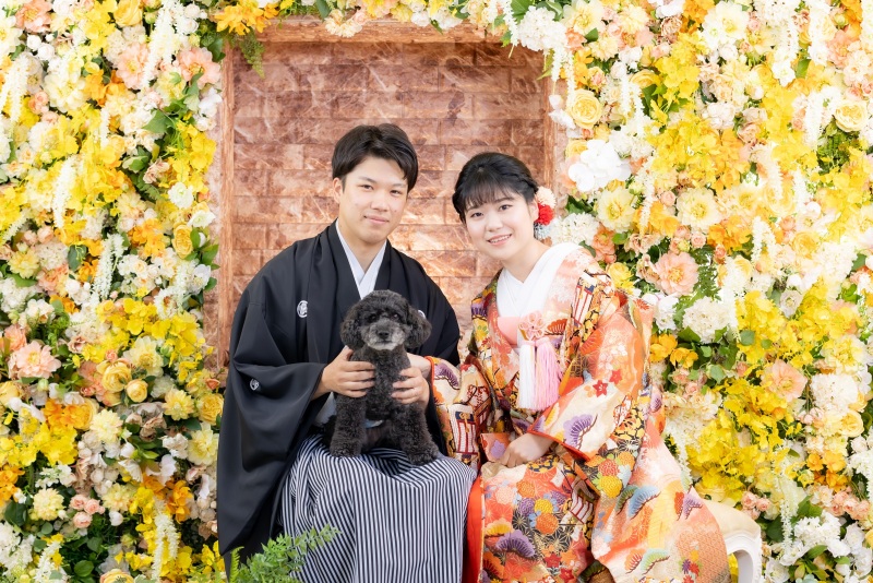 大切な記念の1枚だからおふたりの家族も一緒に