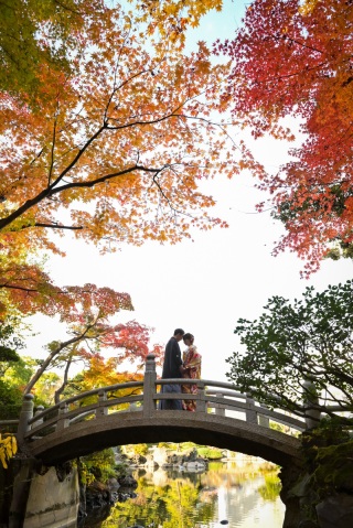 華雅苑 銀座店_紅葉シーズンの日本庭園