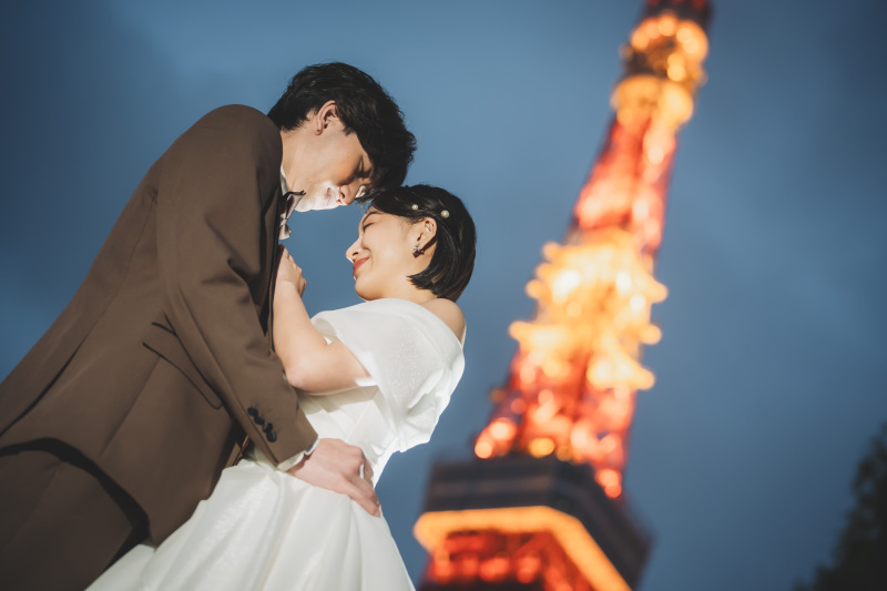 【12~1月撮影 早割】和装(日本庭園)&洋装(東京タワー周辺)で撮影 撮影データ210カット 土日祝料金無料♪