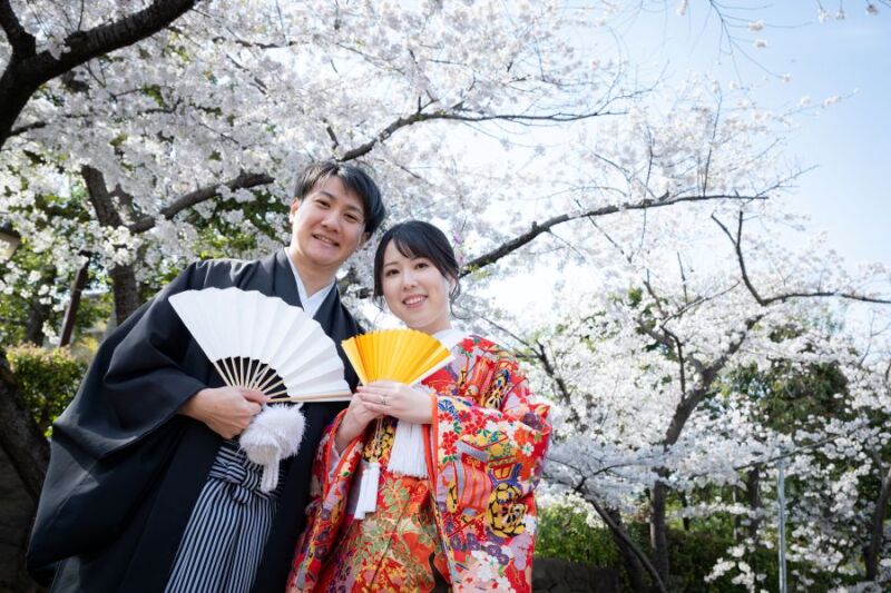 【桜の咲く時期✿ 3/26~4/10 花畑記念庭園&スタジオで撮影】和装2着 撮影データ230カット最短3~5営業日後お渡し