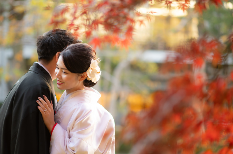 【12/1~12/20撮影 紅葉時期の都内日本庭園で撮影】 和装1着 撮影データ130カット ウェルカムボードプレゼント