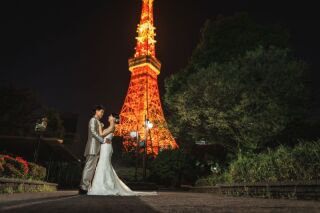 8月迄　和洋2着ロケプラン　和装（日本庭園）＆洋装（東京タワー周辺）　撮影データ最短3営業日後お渡し　ウェルカムボードプレゼント