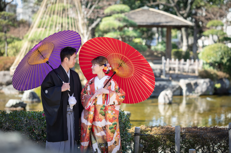 【3/1~3/24撮影 日本庭園&スタジオ】和装1着 撮影データ130カット3~5営業日後お渡しOK 金屛風撮影付