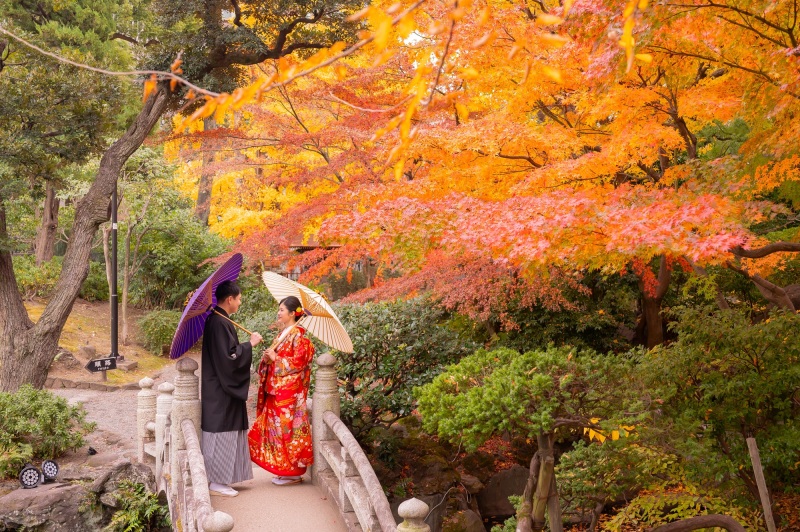 紅葉シーズン 11/25~12/10 和装1着 平日120,000円 土日祝料金22,000円