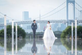 【12/18～1/31撮影 選べる特典♪】和装（日本庭園）＆洋装（お台場海浜公園　昼間）　ウェルカムボードor土日料金無♪