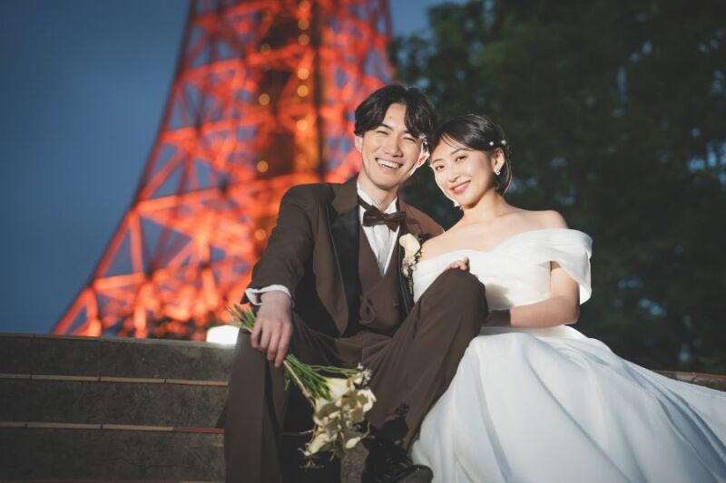 【銀座店 限定♪ 11/11迄】洋装1着 東京タワー&スタジオ撮影付 撮影データ80カット最短3営業日後お渡し