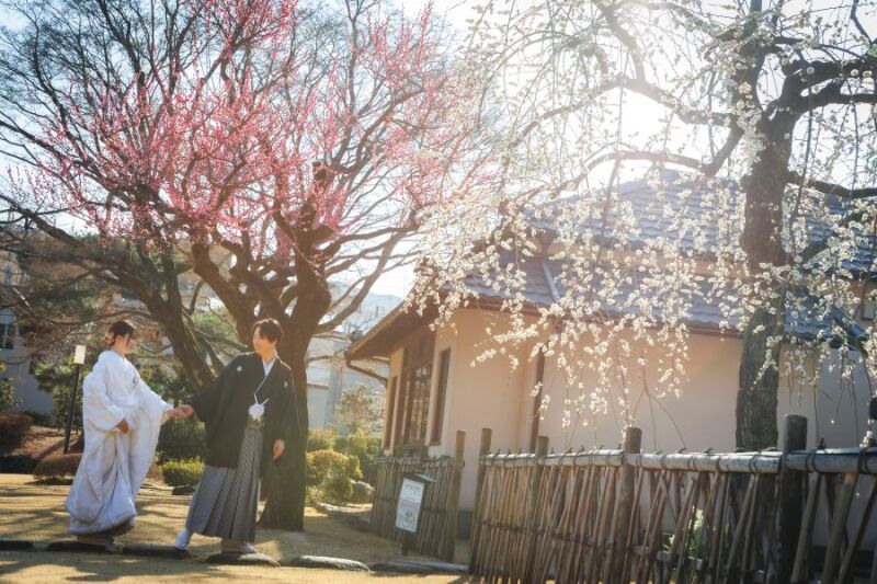 【梅の咲く2月撮影 Photorait限定】和装2着 肥後細川庭園&スタジオ 撮影データ150カット最短3営業日後お渡し