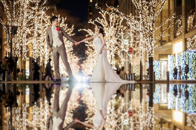 【 Photorait限定 1月撮影】洋装1着 東京駅&丸の内イルミネーション スタジオ撮影付♪ 撮影データ100カット