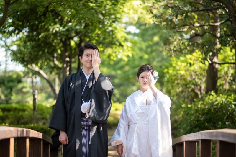 紫陽花キャンペーン6/9～6/30迄　ウェルカムボードプレゼント♪　日本庭園でお好きな和装1着で撮影　撮影データ130カット